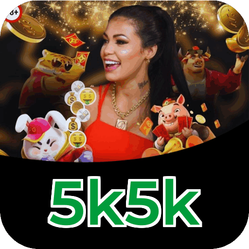 Interface do aplicativo 5k5k mostrando jogos disponíveis no iOS e Android